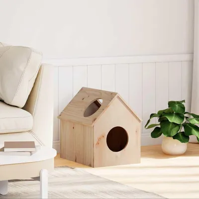 Obrázok produktu pre vidaXL Domček pre mačky 41x50x50 cm z masívneho borovicového dreva