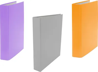 Produktbild von 3x Ringbuch / DIN A5 / 4-Ring Ordner / Farbe: je 1x grau, lila und orange