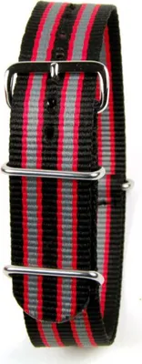 Produktbild von Outdoorband 18mm 20mm 22mm 24mm | Outdoor Durchzugsband schwarz/grau/rot, Stegbreite:20mm