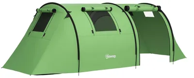 Produktbild von Campingzelt für 3-4 Personen stabil wasserdicht Familienzelt mit Schlafzimmer Wohnzimmer 3000mm Wassersäule Dunkelgrün