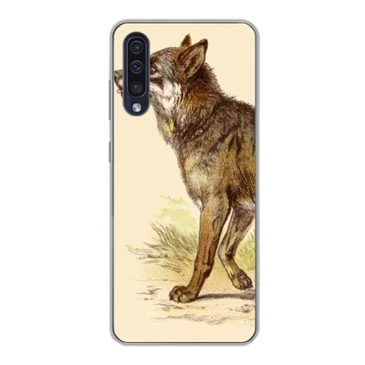Produktbild von MuchoWow® Handyhülle Schutzhülle Hülle für Samsung Galaxy A30s Wolf - Raubtier - Pflanzen Silikon Softcase Handy Hülle - Karteninhaber