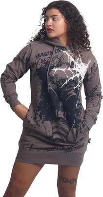 Produktbild von Yakuza Damen Respirator V03 Hoodie Kleid, Dark Gull Gray, S