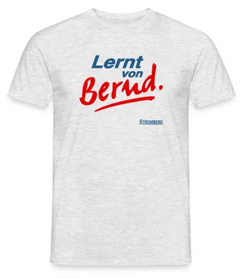 Produktbild von Spreadshirt Stromberg Mit Spruch Lernt von Bernd Männer T-Shirt, XXL, Grau meliert