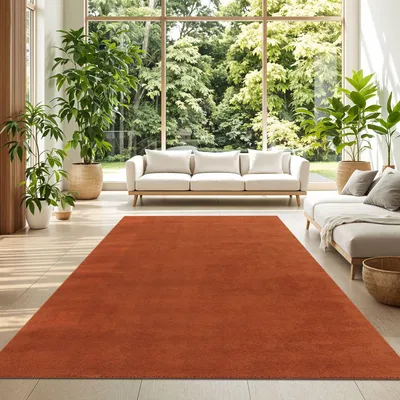 Produktbild von TT Home Wohnzimmer Teppich Kurzflor Anti-Rutsch Rückseite Unifarben Modern Waschbar Größe 140x200 cm
