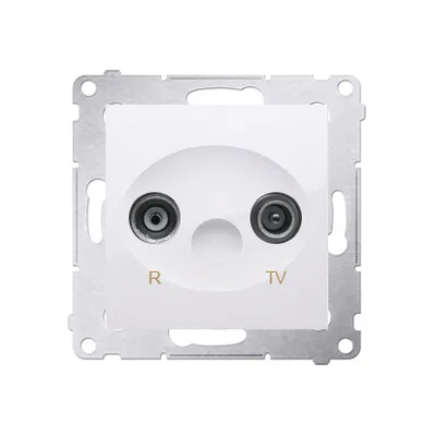 Image de Prise d'antenne R- TV Prise de passage 10dB blanc brillant Simon 54 PremiumContact™ Simon DAP10.01/11