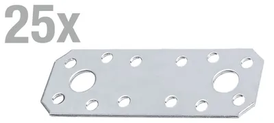Immagine prodotto di Alberts 839024 Connettore piatto, acciaio inossidabile, 96 x 35 x 2,0 mm, set da 25