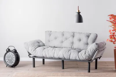 Obrázek produktu pro Hanah Home, Nitta- FTN1362, šedá, rozkládací pohovka, rám: 100% kov