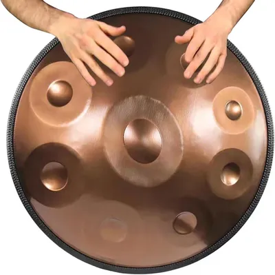 Produktbild von Stahltrommel mit 9 Noten, 22 Zoll und 440 Hz in D-Kurdisch-Moll, Handpan-Instrument für Anfänger, Meditation und Yoga, mit weicher Handpan-Tasche und für professionelle Audioproduktion