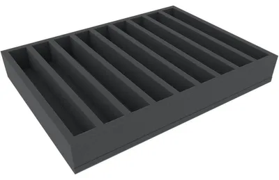 Productafbeelding van Schuimrubberinlegger van 370x270x50 mm met 9 compartimenten voor modellen en spellen