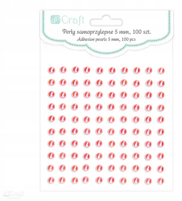 Produktbild von DpCraft Selbstklebende Perlen 5 mm Rot 100 Stück