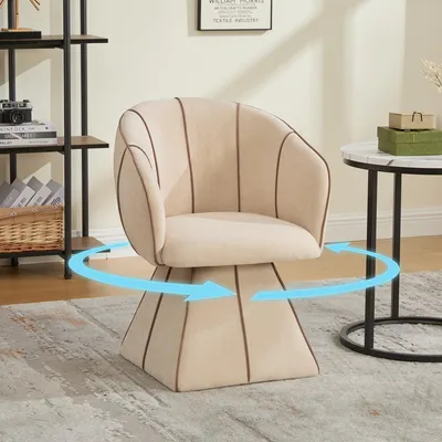 Produktbild von STILVORA Drehstuhl mit hoher Rückenlehne, Einzelstuhl ergonomisch für Erwachsene und Jugendliche, Sessel für Schlafzimmer und Wohnzimmer,Chenille-Stoff