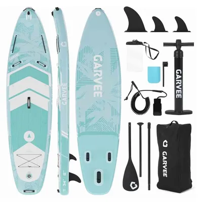 Immagine prodotto di Set completo da SUP gonfiabile - Paddleboard - Set completo - 335x86x15 cm - PVC - Pagaia, pompa e zaino - Verde