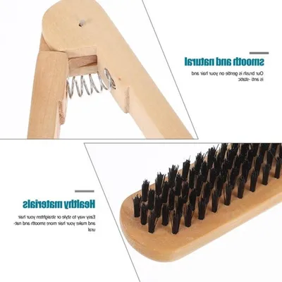 Haarbürste und gerader Kamm für Frauen und Männer, hitzebeständiges Bambusholz, ideal für knotenfreies Haar