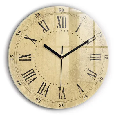 Produktbild von Wallfluent Wanduhr Große Runde – Stilles Quarzuhrwerk - Uhr Dekoration Wohnzimmer Schlafzimmer Küche - schwarze Zeiger - 60 cm - Braune römische Ziffern