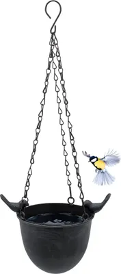 Produktbild von 3.07 Vogeltränke zum aufhängen - ca. Ø 15 cm x 13 cm - Metall Vogel Tränke in grau
