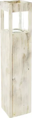 Produktbild von Windlichtsäule Shabby-Charme groß 70cm Holz & Glas