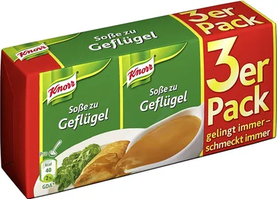 Produktbild von Knorr - Basis Sauce 3er Pack - Soße zu Geflügel - 69g 3x250ml