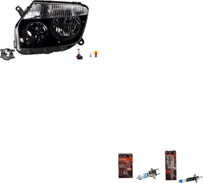 Produktbild von Scheinwerfer + Osram Night Breaker Laser passend für Dacia Duster 04/10-12/13 L 260609879R 8200074008 6202E1 00006202E1 6710027 0000620639 6206 Johns