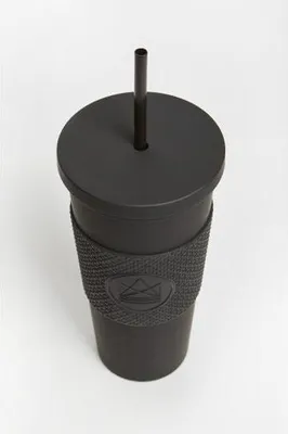 Produktbild von Neon Kactus Trinkbecher mit Strohhalm 625 ml schwarz
