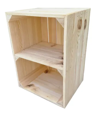 Produktbild von Holzkiste mit Regal - 40x30x24 cm - Dekorative Aufbewahrungsboxen aus Holz