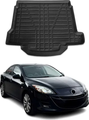 Produktbild von Kofferraumwanne Laderaumwanne für Mazda 3 2009-2012 Stufenheck Gummi TPE Schwarz