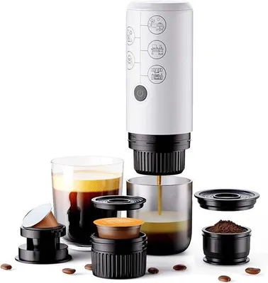 Obrázok produktu pre Prenosný kávovar na kávové vrecká na cesty aj do domácnosti, kompatibilný s kávovými vreckami 3 v 1, automatická príprava kávy