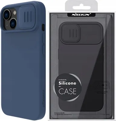 Immagine prodotto di Nillkin Camshield Silky Custodia in silicone Custodia per Iphone 14 Plus con copertura della fotocamera Blu