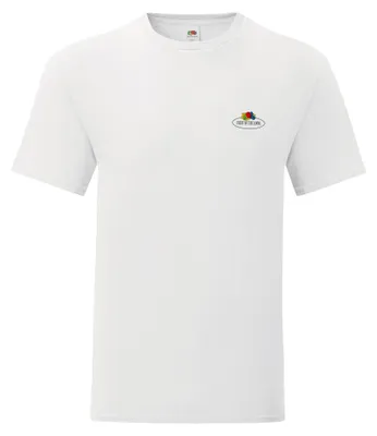 Produktbild von Fruit of the Loom Iconic 150 T-Shirt mit Vintage-Logo auf der Brust Farbe: weiß - Vintage-Logo klein Größe: L
