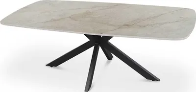 Produktbild von Couchtisch Helios - 130x70x45cm - Dänisch oval - beige Marmor