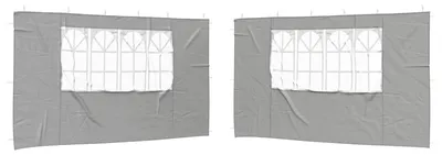 Produktbild von vidaXL Party Zelt Seitenteil 2 pcs 400 x 195 cm Hellgrau PE und Stahl