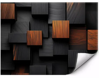 Produktbild von Selbstklebende Fototapete Schwarze und goldene geometrische 3D-Paneele 400x280 cm