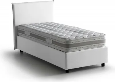 Produktbild von Doppelbett Dahmeta, Containerbett mit Stoffbespannung, 100%  Italy, Frontöffnung, inklusive Matratze Cm 140x190, Weiß