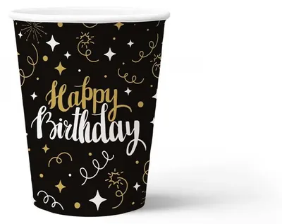 Zdjęcie produktu dla Kubeczki jednorazowe PAW, 250 ml, 8 sztuk - Idealne na złote urodziny