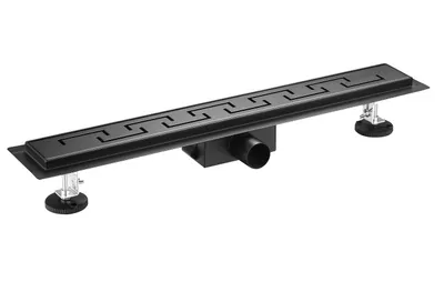 Obrázok produktu pre Bc-elec - L11-90-B sprchový žľab 90cm nerezová oceľ čierna matná, sterfput sprchový žľab, výškovo nastaviteľný 98-142mm