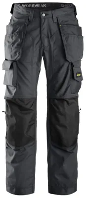Produktbild von Snickers Rip-Stop Bodenlegerhose m. Holstertaschen, EN 14404 Stahlgrau-Schwarz-96
