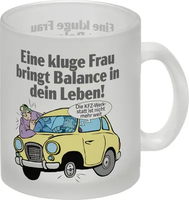 Produktbild von Kluge Frau bringt Lebensbalance Glas Tasse