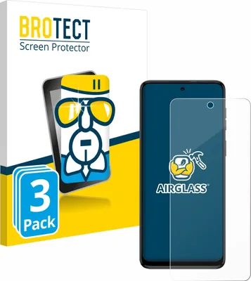 A product shot of a screen protector packaging and a smartphone with a screen protector applied.