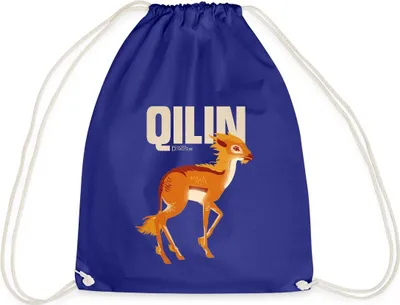 Produktbild von Spreadshirt Phantastische Tierwesen 3 Qilin Einhorn Turnbeutel, One size, Königsblau