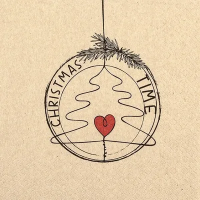 Produktbild von 20 Servietten nachhaltig Christmas Time - Anhänger in der Weihnachtszeit 33x33cm