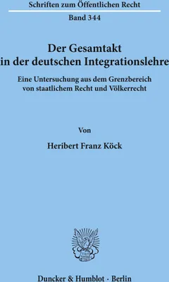 Produktbild von Der Gesamtakt in der deutschen Integrationslehre.