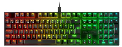 Immagine prodotto di Tastiera da gaming USB con retroilluminazione RGB e interruttori meccanici blu