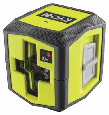 Produktbild von RYOBI – Rotes Kreuzlaser – Reichweite 10 m – Genauigkeit +/- 0,5 mm – Inkl. Montageclip und 2 Batterien – RBCLLR1