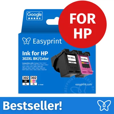 Productafbeelding van NIEUW: Easyprint Inktpatronen voor HP 302XL, Multipack (BK/C/M/Y), 1 stuk