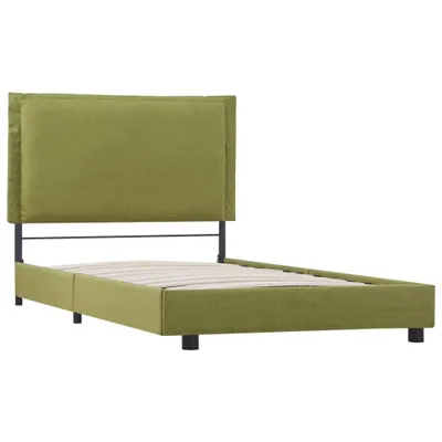 Image de vidaXL Cadre de lit Vert Tissu 90x200 cm