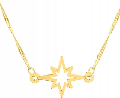 Image de Collier Étoile dorée en argent 925, 52+3 cm