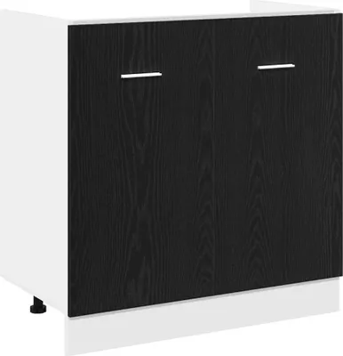 Immagine prodotto di Mobile Sotto Lavello Rovere Nero 80x46x81,5 cm Legno Ingegnerizzato
