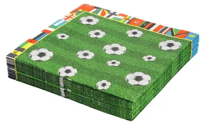 Servietten mit Fußballmotiv, 40 Stück, 33x33 cm, 3-lagig, grün