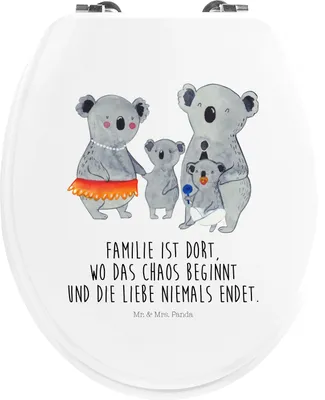 Produktbild von Mr. & Mrs. Panda klo deckel Koala Familie - Weiß - Geschenk, WC Brille, Klositz, Klo-Deckel, Sitz, Kinder, Koalas, Family, Mama, WC-Sitz, Papa