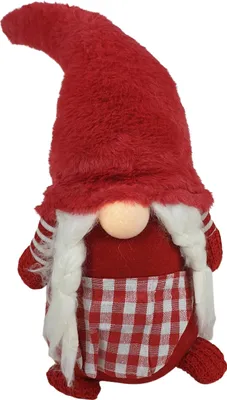 Produktbild von XXL Wichtel Frau Weihnachtswichtel mit LED Nase 56cm Rot Weihnachtsdeko Weihnachtsfrau Weihnachtszwerg