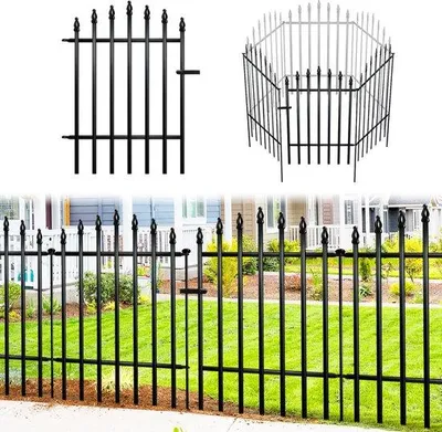 Image de Système de clôture de jardin - Barrière anti-animaux en acier inoxydable avec portillon - 81 cm de haut x 60 cm de large